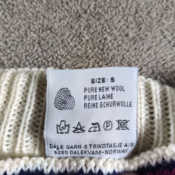 Dale of Norway Small Vintage Nordic Fair Isle Wool Sweater Holiday Skiing - Picture 4 of 8